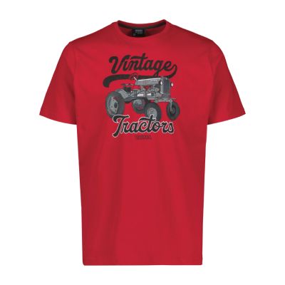 Valtra Red Cotton T-Shirt with Vintage Print