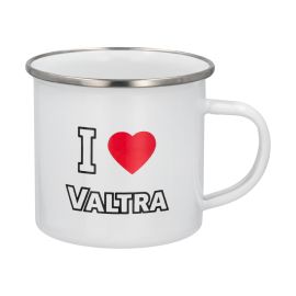 Emaille-Becher „I Love VALTRA“ – 300 ml Outdoor-Campingbecher