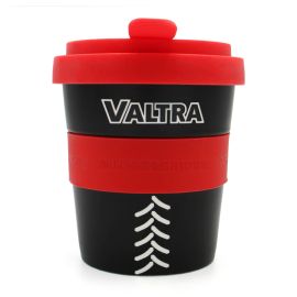 Valtra Coffee‑to‑Go -muki – musta ja Valtra-punainen