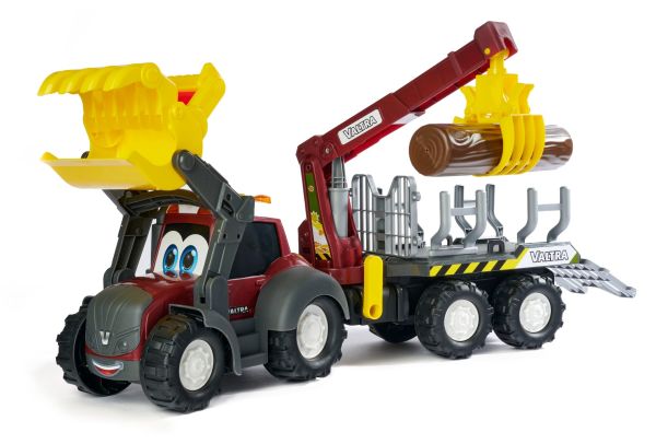 TOY TRACTOR WITH LOGGING TRAILER