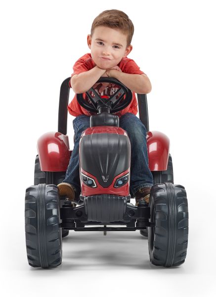 Valtra pedal tractor with trailer, metallic red