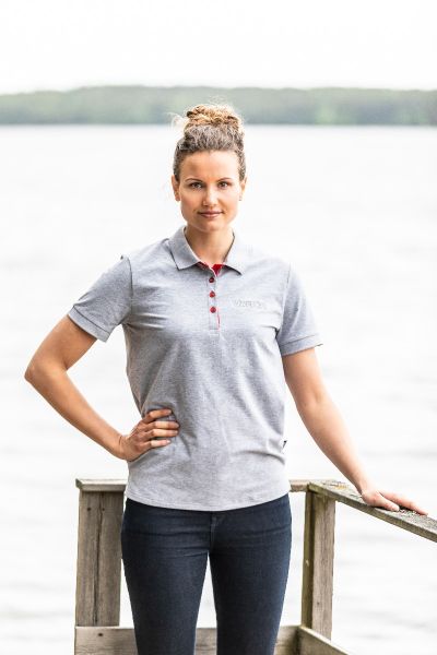 Women's polo shirt, light grey
