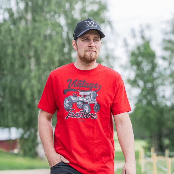 Valtra Red Cotton T-Shirt with Vintage Print 3 - Zoom 3