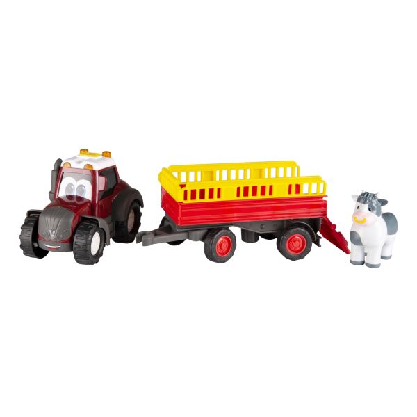 Toy tractor with animal trailer - Happy Valtra
