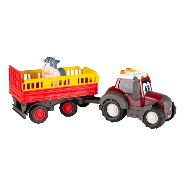 Toy tractor with animal trailer - Happy Valtra