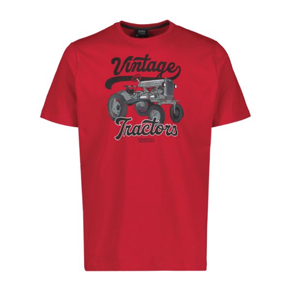 Valtra Red Cotton T-Shirt with Vintage Print